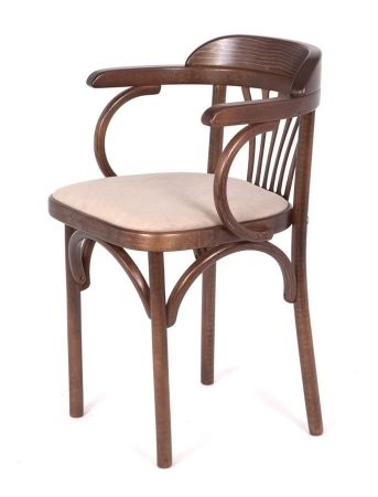 Деревянный стул Венский темный тон с мягким сиденьем из ткани RS 16 Деревянный стул Венский темный тон с мягким сиденьем из ткани RS 16