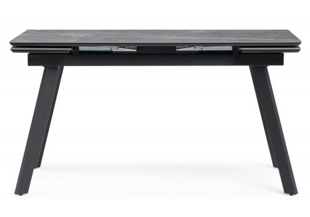 Керамический стол Норман 140(200)х80 серый мрамор, черный