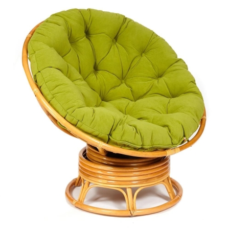 Кресло-качалка "PAPASAN" w 23 и 01 B с подушкой, мед, флок олива, 23