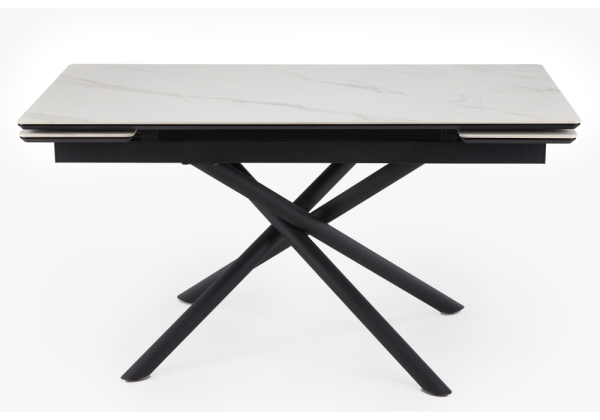 Керамический стол Мэриан 140(200)х80 snow alpin white, черный