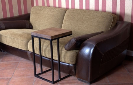 Стол кофейный Энди Loft дуб, каркас черный