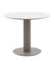 Стол круглый Терралино D90 верх керамика белый матовый, основание металл латте