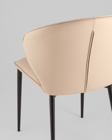 Стул обеденный Deia кремовая экокожа черные ножки 2 шт.