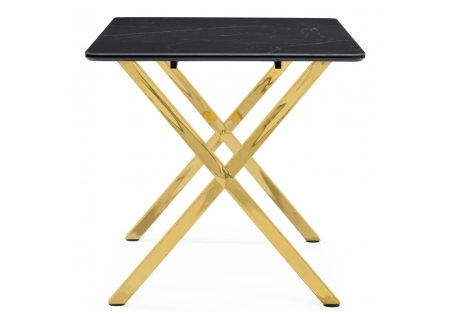 Керамический стол Селена 3 180х90 черный мрамор, золото