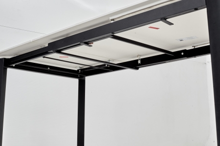 Стол CORNER 120 MATT WHITE MARBLE SINTERED STONE, BLACK