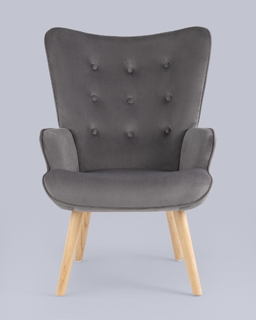 Кресло Хью велюр серый
