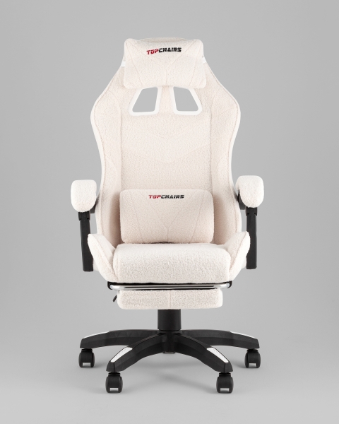 Кресло спортивное TopChairs MG-7019 букле белый