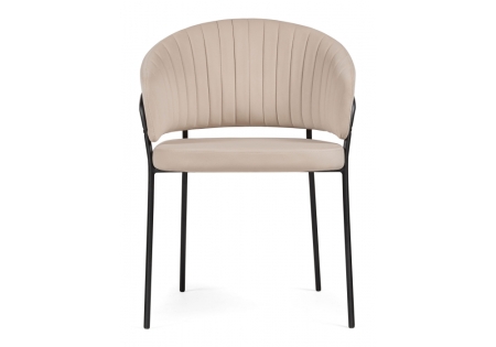 Стул на металлокаркасе Лео бежевый brandy light 2, черный