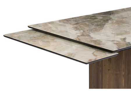 Стеклянный стол Монерон 200(260)х100х77 каталония, орех кантри