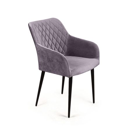 Стул с подлокотниками Robert бархат серый