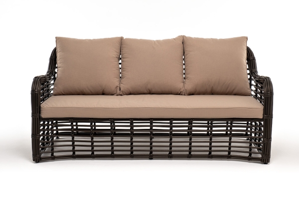 "Ницца" диван из искусственного ротанга трехместный, цвет бронзовый