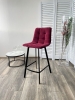 Полубарный стул CHILLI-QB SQUARE винный #16 велюр, черный каркас (H=66cm)
