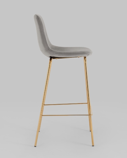 Стул барный Валенсия SN велюр серый золотые ножки 2 шт. Стул барный Валенсия SN велюр серый золотые ножки 2 шт.