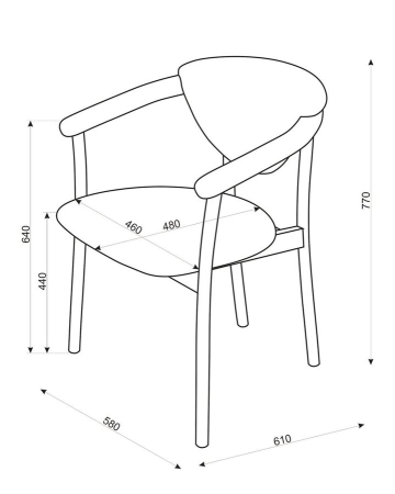 Кресло венское "Виенна" венге, темно-серый М07
