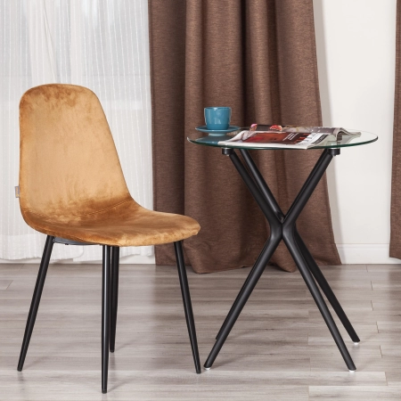 Стул BREEZE (mod. JSC-58) велюр и металл, коричневый, черный