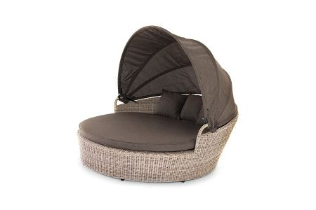 Плетеная кровать "Стильяно" круглая, цвет бежевый