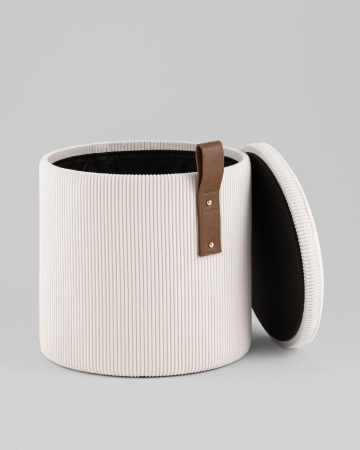 Пуф Руни XS с ящиком вельвет белый