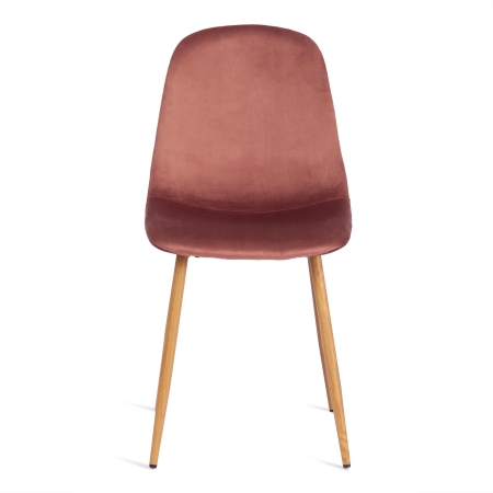 Стул BREEZE (mod. 4724) вельвет и металл, 44х53х87 см, коралловый и натуральный
