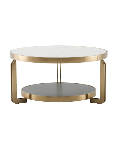 Журнальный столик Калисто 90*90 см светлая и темная керамика