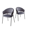 Стул ГЕММА серый #H14 велюр, черный каркас