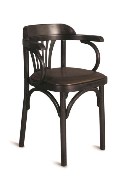 Деревянный стул Венский венге с мягким сиденьем из коричневой экокожи Деревянный стул Венский венге с мягким сиденьем из коричневой экокожи