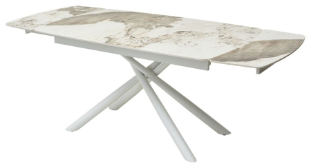 Стол RIVOLI 140 GLOSS LUXURY PANDORA SINTERED STONE, WHITE