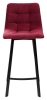 Полубарный стул CHILLI-QB SQUARE винный #16 велюр, черный каркас (H=66cm)