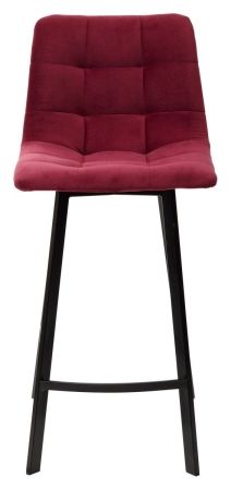 Полубарный стул CHILLI-QB SQUARE винный #16 велюр, черный каркас (H=66cm)