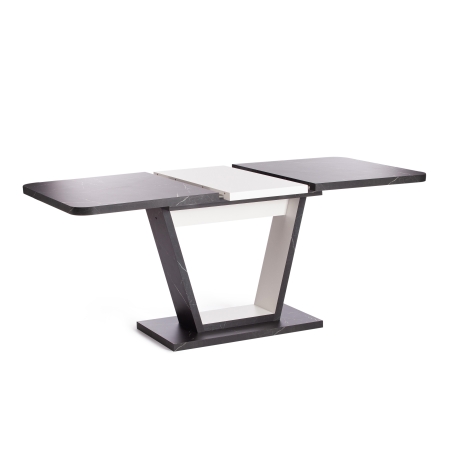 Стол обеденный VOX раздвижной, ЛДСП, мрамор черный, белый