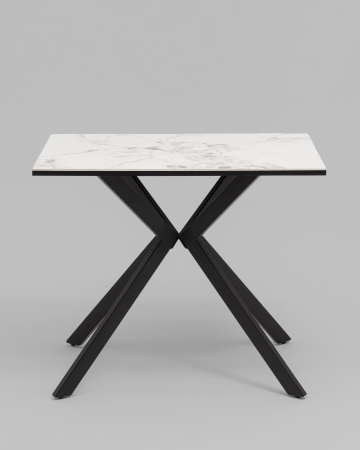 Стол Мармер мини нераскладной 90х60х75 см, GOLD JADE, подстолье металл черный