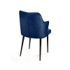 Стул с подлокотниками Hunt, бархат синий, черный конус