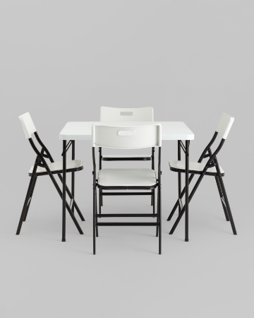 Комплект раскладного стола и стульев Кейт белый