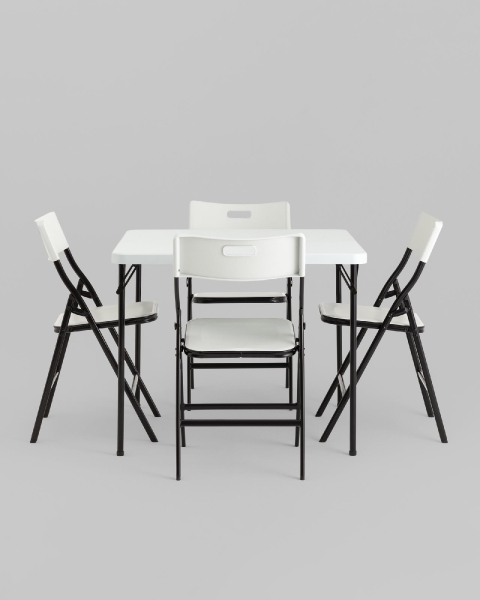 Комплект раскладного стола и стульев Кейт белый