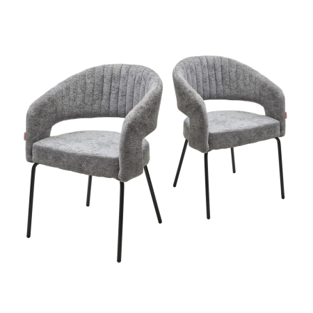 Стул SNUG 3018-17 серый, шенилл, черный каркас