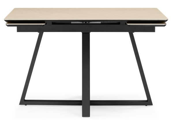 Керамический стол Памелла 120(180)х80 okara light yellow, черный