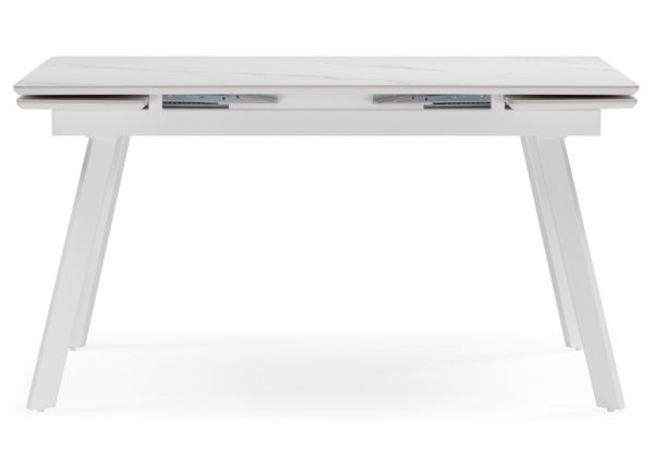 Керамический стол Норман 140 (200) х 80 белый мрамор alpin white, snow white, белый Керамический стол Норман 140 (200) х 80 белый мрамор alpin white, snow white, белый