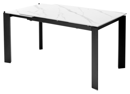 Стол CORNER 120 SINTERED STONE WHITE MARBLE, BLACK фото в интернет-магазине Stoolmarket