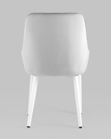 Стул Диана велюр серый ножки белые