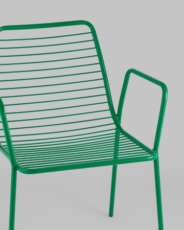 Стул с подлокотниками Дели металл зеленый