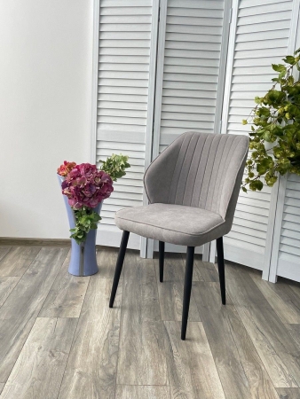 Стул VENA цвет B22 серый, велюр, черный каркас