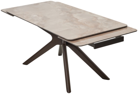 Стол EDER 160 GLOSS AMBER JADE SOLID CERAMIC, орех