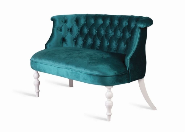 Диван Бархат эмаль белая, 23 - изумрудный