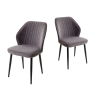 Стул VENA цвет B28 темно-серый, велюр, черный каркас