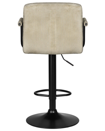 Стул барный KRUGER ARM BLACK бежевый вельвет
