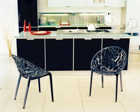 Кресло прозрачное Crystal серый