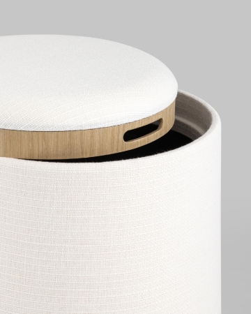 Пуф-столик с ящиком Хюгге S рогожка белый