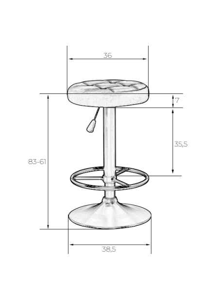 Набор 2 шт Табурет барный BRUNO, серый