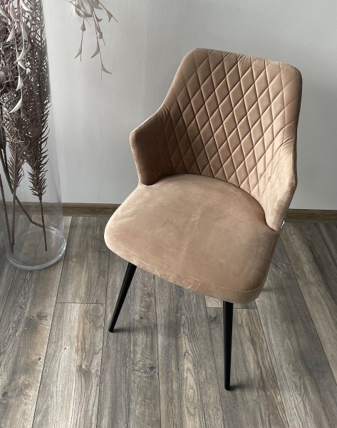 Стул HERMAN 360 градусов, бежевый #5 велюр, черный каркас