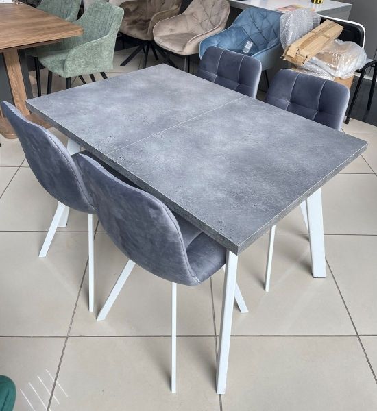 Стол BRICK M 140 бетон Портленд, белый