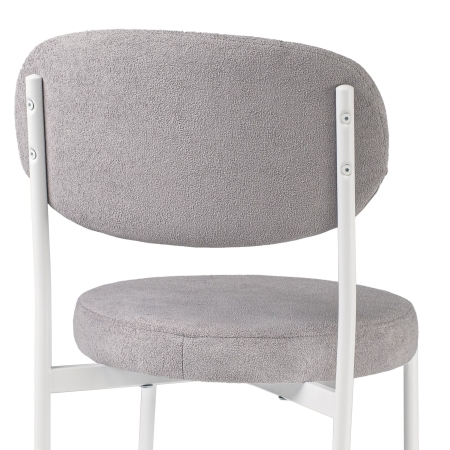 Стул Maso букле серый MOSS 960, белые ножки